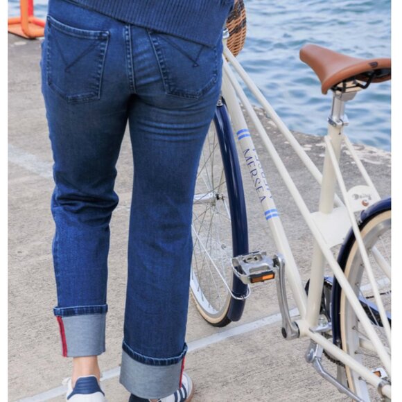 NWT Mersea Bessie Straight Leg Cuffed Jeans in "Faded Ink" Size 25 - Picture 3 of 7